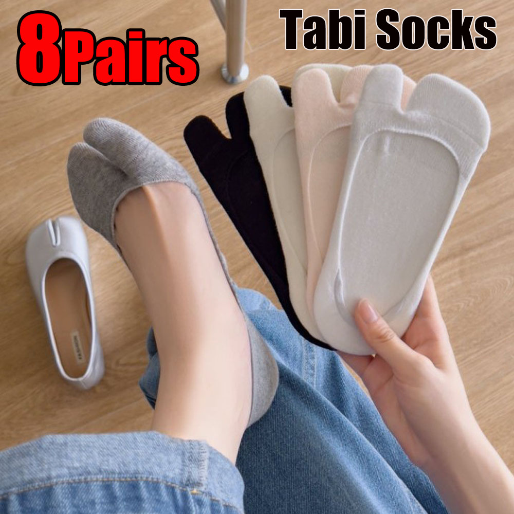 No Show Sock Women - Damskie bawełniane skarpetki Tabi z dwoma